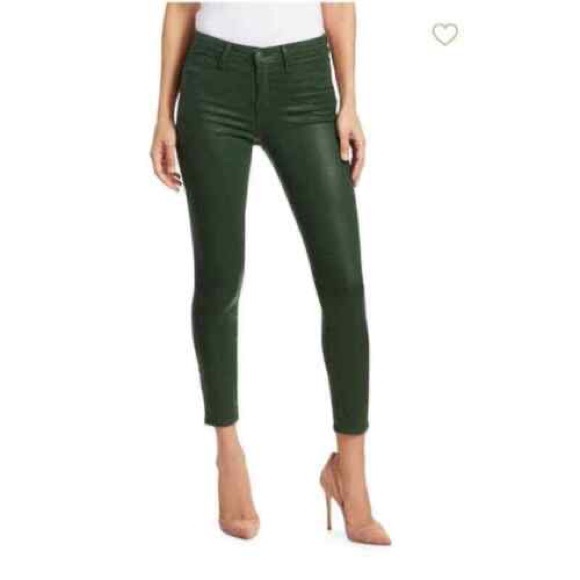L’Agence Margot Coated Skinny Jeans in Green - Picture 2 of 6